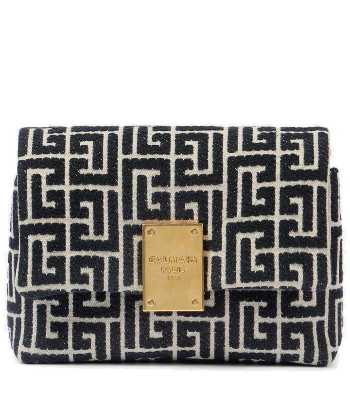 Photo: Balmain 1945 Mini monogram jacquard shoulder bag