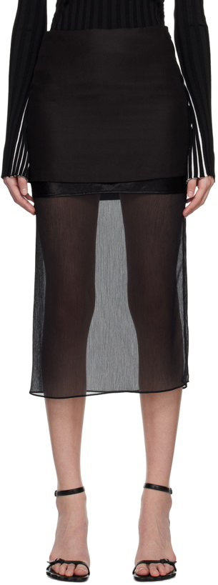 Photo: Helmut Lang Black Combo Midi Skirt