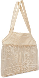 Charles Jeffrey Loverboy Beige Net Shopper Tote