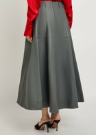 Armarium Fiamma Leather Midi Skirt Grey