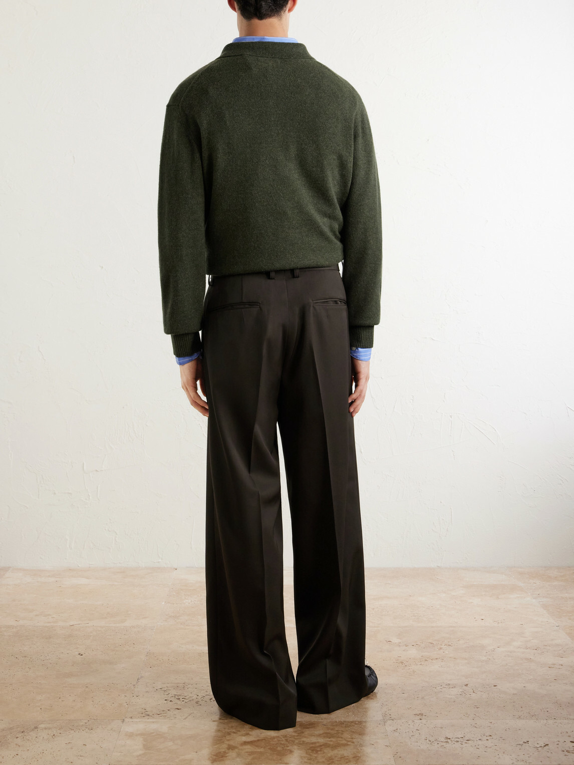 ssstein - Wide-Leg Wool Trousers - Brown