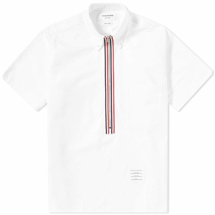 Photo: Thom Browne Oxford Zip Popover Shirt White