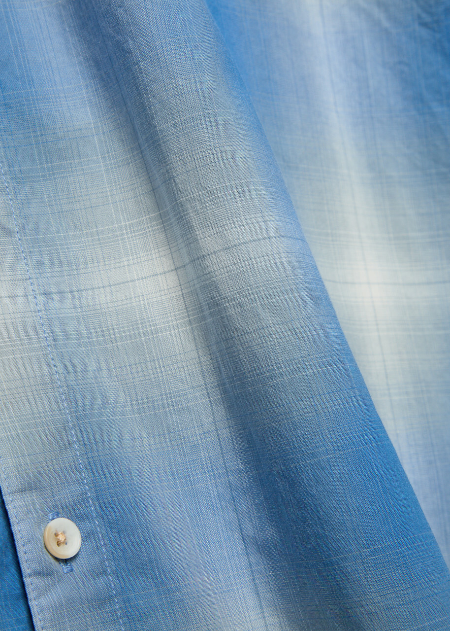 Les Deux Kent Checked Cotton-poplin Shirt Blue
