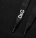 Dolce & Gabbana - Slim-Fit Logo-Embroidered Loopback Cotton-Jersey Hoodie - Men - Black
