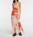 Jean Paul Gaultier Printed mesh halterneck top