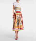 Dolce&Gabbana Cropped printed cotton T-shirt
