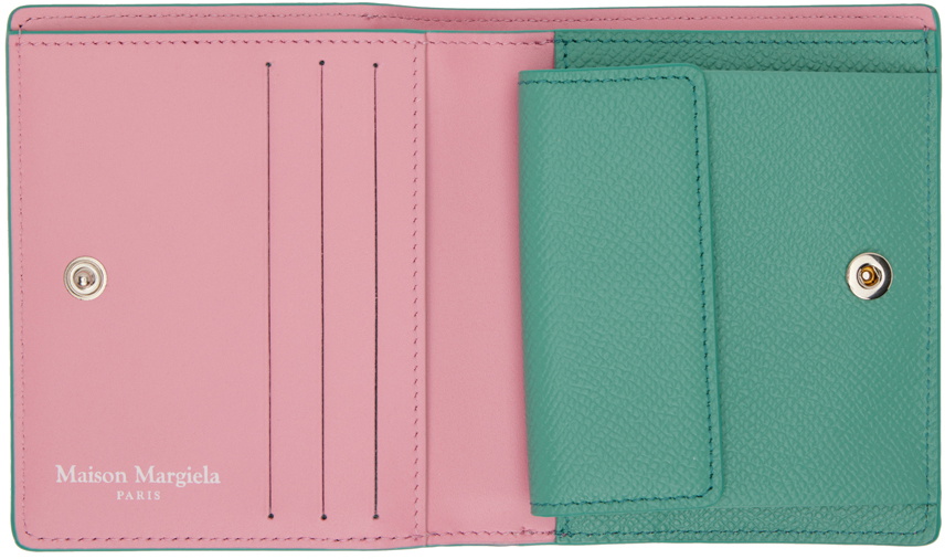 Maison Margiela Pink & Green Four Stitches Wallet Maison Margiela