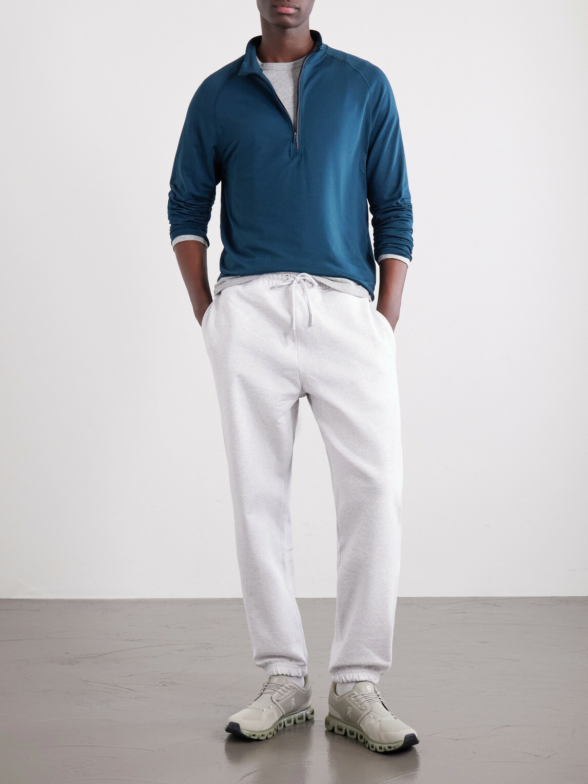 On - Club Collective Tapered Cotton-Blend Jersey Sweatpants - Gray