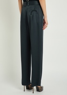 Blaze Milano Fox Satin Trousers Dark Blue