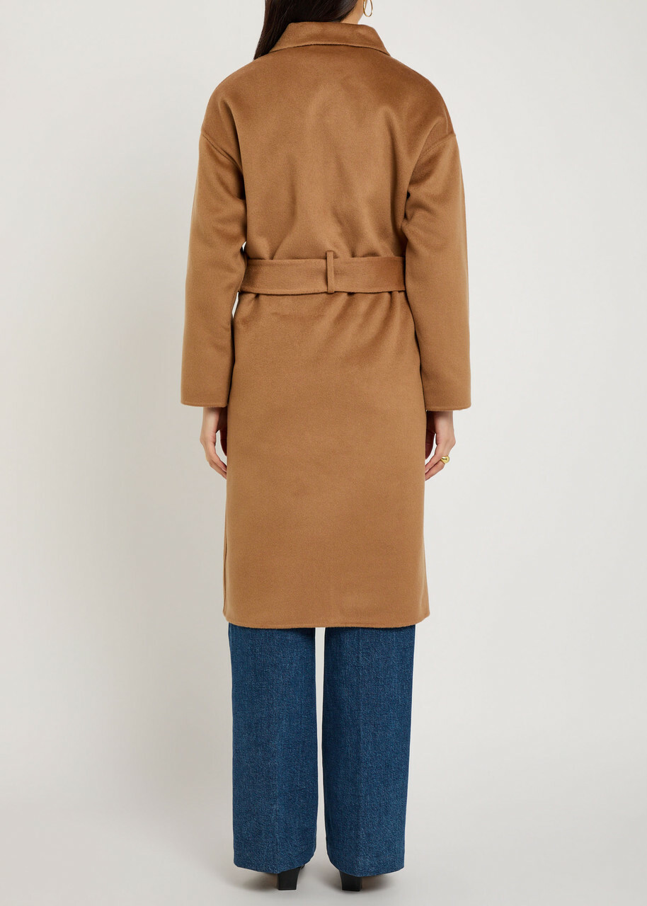 Anine Bing Dylan Belted Wool and Cashmere-blend Coat Brown