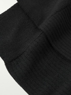 John Smedley - Edale Ribbed Cotton-Blend Socks - Black