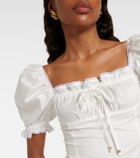 Bananhot Ligia lace-trimmed cotton minidress