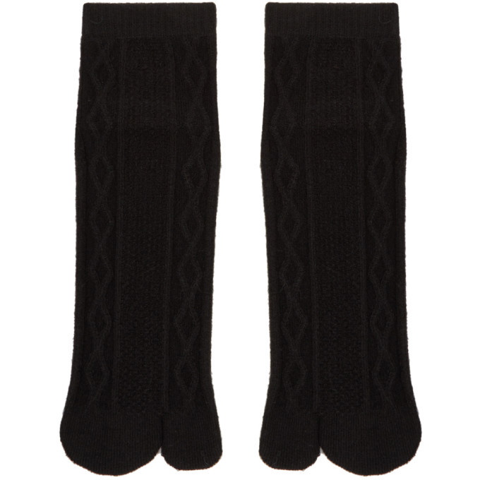 Photo: Undercover Black Wool Cable Knit Socks