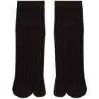 Undercover Black Wool Cable Knit Socks