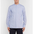 Paul Smith - Grandad-Collar Striped Textured-Cotton Shirt - Men - Light blue