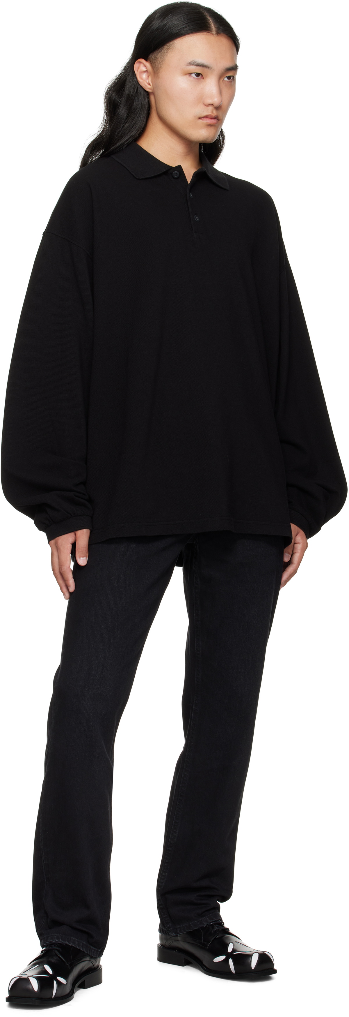 032c Black Down To Earth Straight Leg Jeans