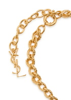 Saint Laurent Logo Chain Brass Necklace - Gold - One Size