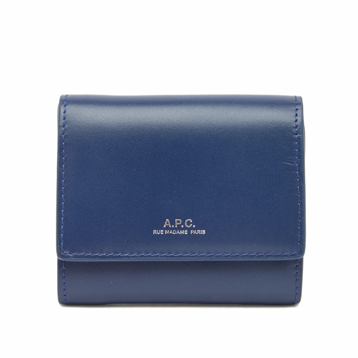 Photo: A.P.C. Men's Lois Compact Card Wallet in Night Blue