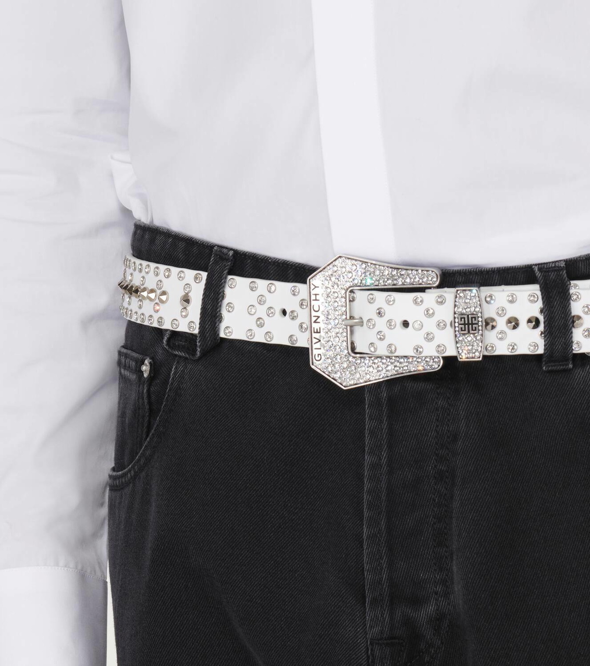 Givenchy Studded crystal-embellished leather belt Givenchy