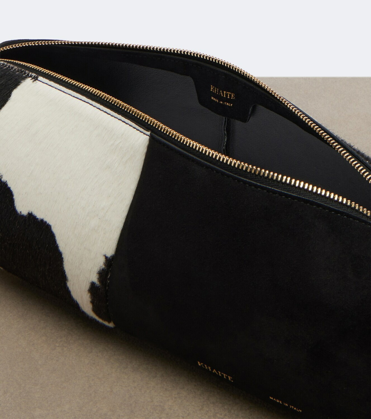 Khaite Kye Small paneled calf hair shoulder bag