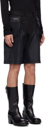 Mugler Black Technical Fabric Cargo Shorts