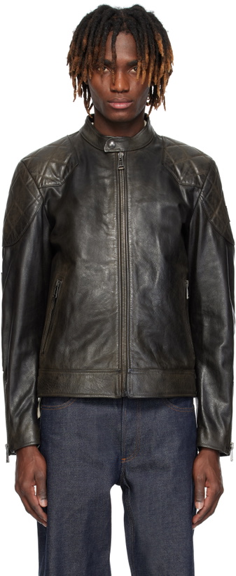 Photo: Belstaff Black Outlaw Leather Jacket