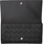 Bottega Veneta Black Intrecciato Zip Bifold Wallet