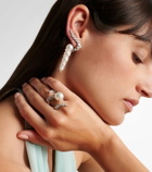 Yeprem Pearlescent 18kt white gold earrings with diamonds and pearls