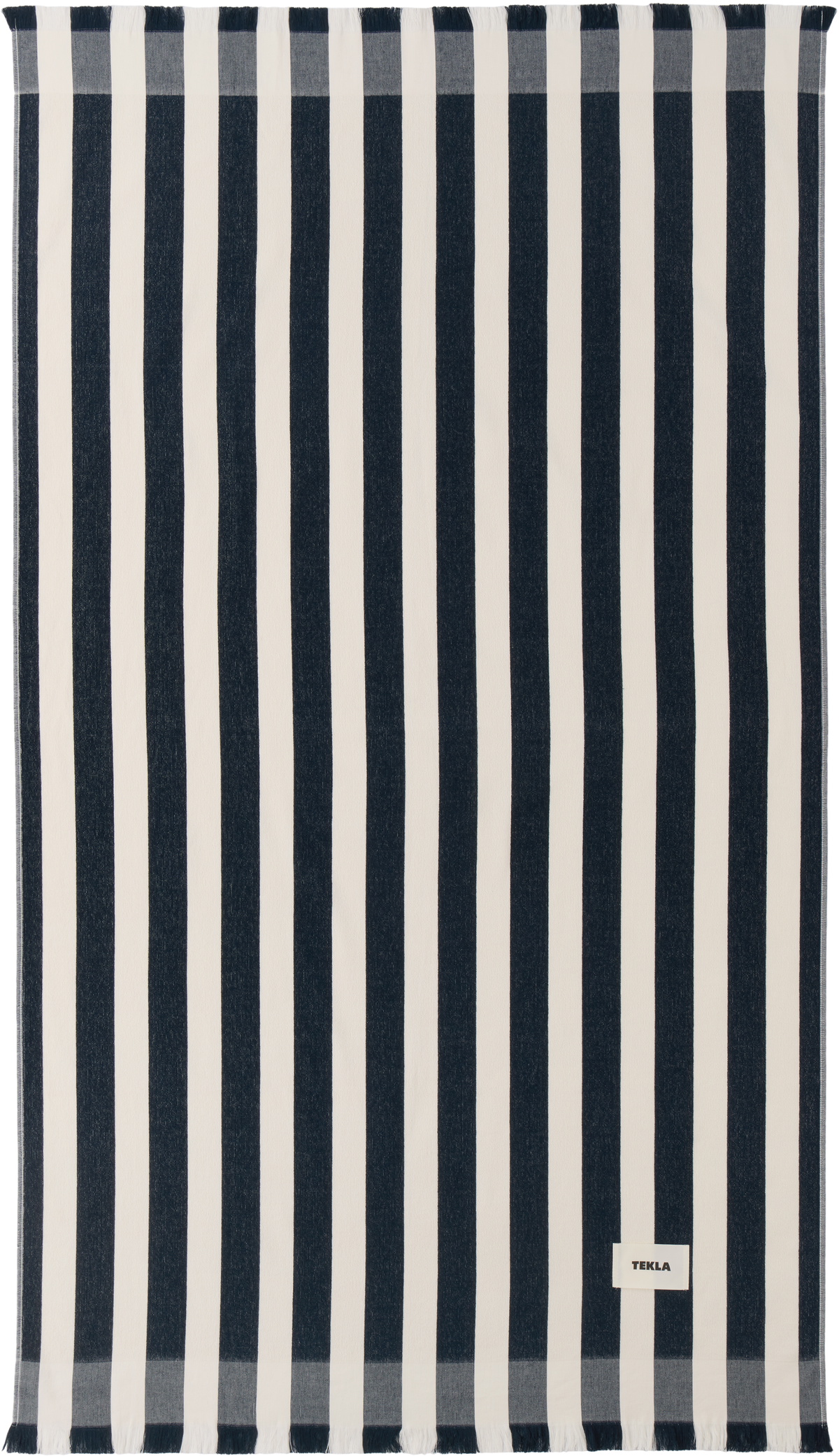 Tekla Black & Off-White Striped Beach Towel