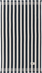 Tekla Black & Off-White Striped Beach Towel