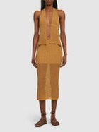 WEWOREWHAT Cotton Blend Knit Midi Skirt