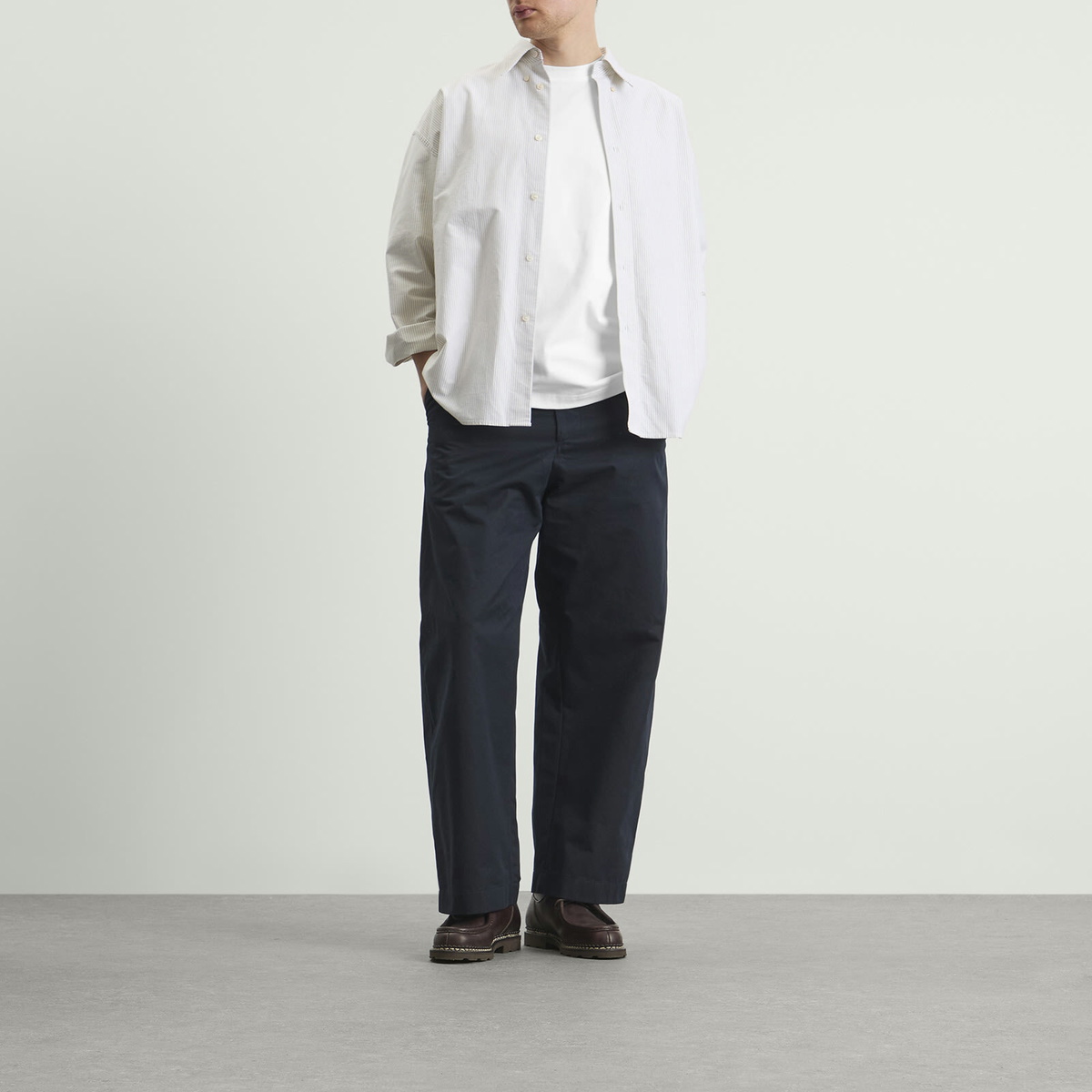Studio Nicholson Men's Lay Branded Boxy Fit T-Shirt in Optic White