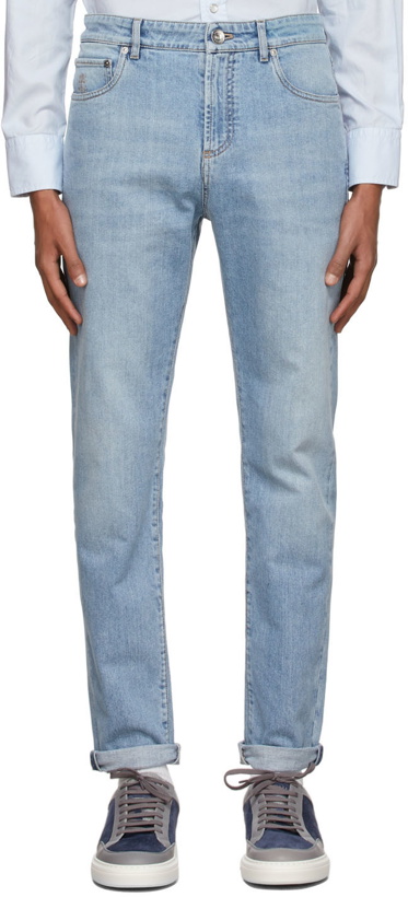 Photo: Brunello Cucinelli Blue Comfort Carrot Jeans