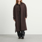 Auralee Women's Twisted Double Cloth Coat in Dark Brown