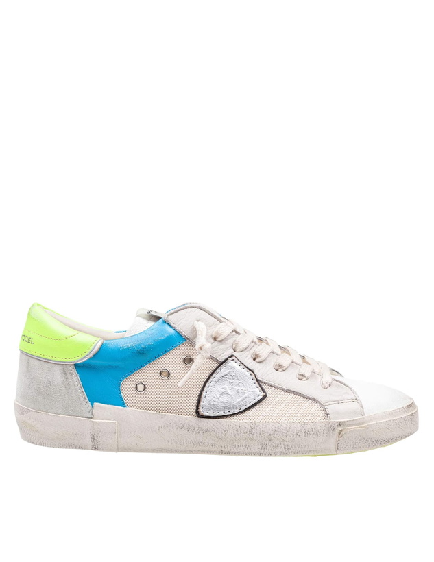 Photo: Philippe Model Sneakers Prsx In Fabric And Leather Color White And Fluorescent Yellow