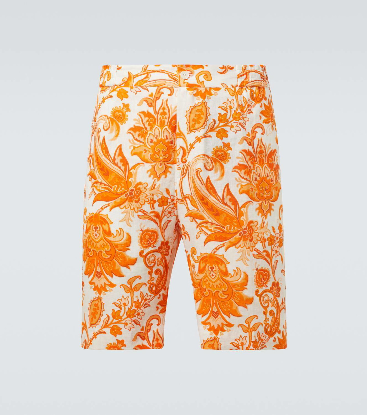 Etro Printed linen Bermuda shorts