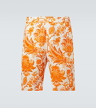Etro Printed linen Bermuda shorts