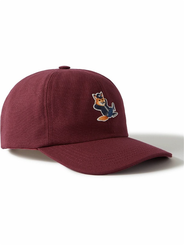 Photo: Maison Kitsuné - Logo-Appliquéd Cotton-Blend Twill Baseball Cap