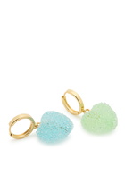 Crystal Haze Jelly Heart 18kt Gold-plated Hoop Earrings - Green - One Size