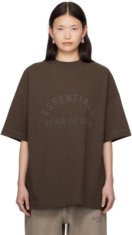 Photo: Fear of God ESSENTIALS Brown Bonded T-Shirt