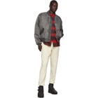 John Elliott Red Plaid Straight Hem Shirt