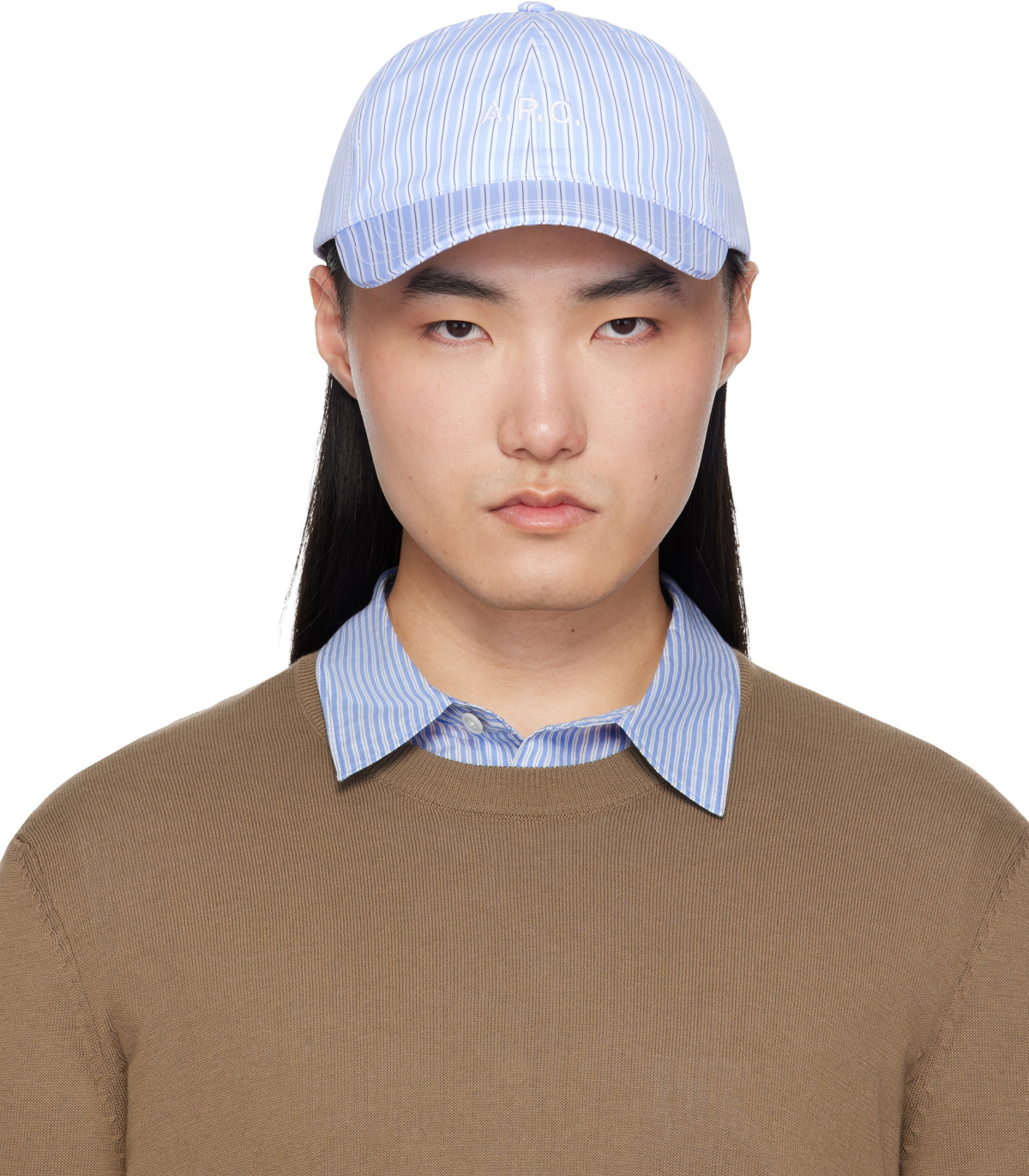 A.P.C. Blue & White Charlie Baseball Cap