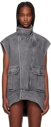JW Anderson Gray Oversized Sleeveless High Neck Vest