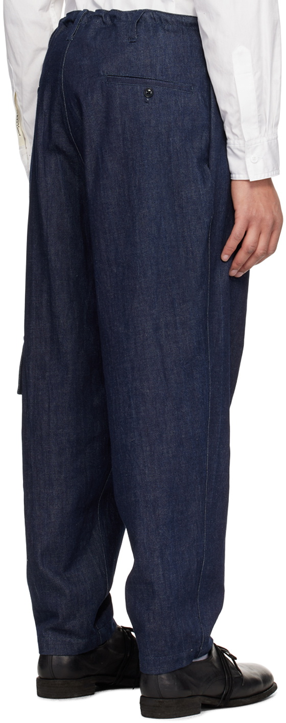 Y's For Men Indigo Drawstring Denim Cargo Pants