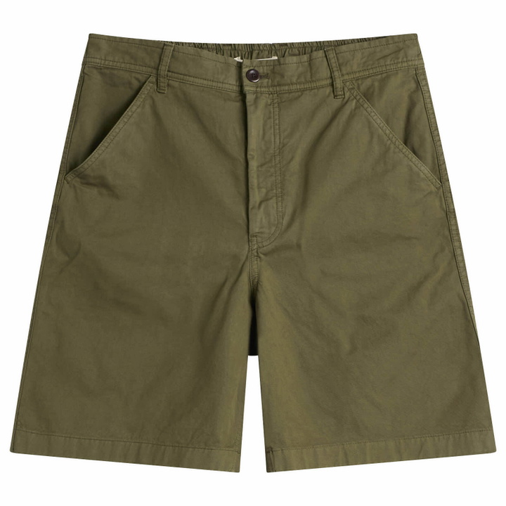 Photo: Norse Projects Men's Kvitfell Relaxed Twill Shorts in Olive Night