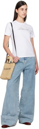 Lanvin Beige 'Lanvin' Nano Raffia Tote