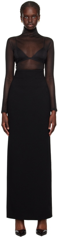 Photo: Ferragamo Black Vented Maxi Skirt