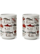 BY JAPAN - Beams Japan Set of Two Printed Ceramic Cups