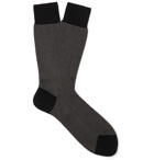 TOM FORD - Herringbone Cotton Socks - Gray
