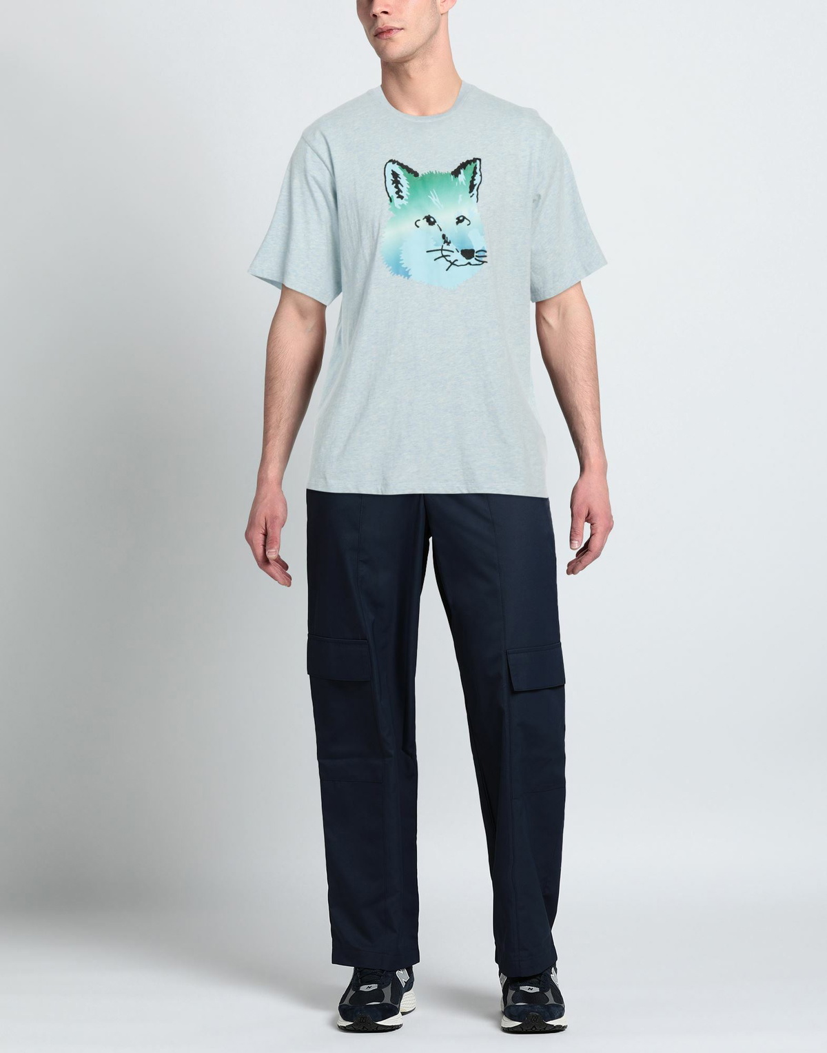 Maison Kitsuné Mens T-shirt Sky in Blue